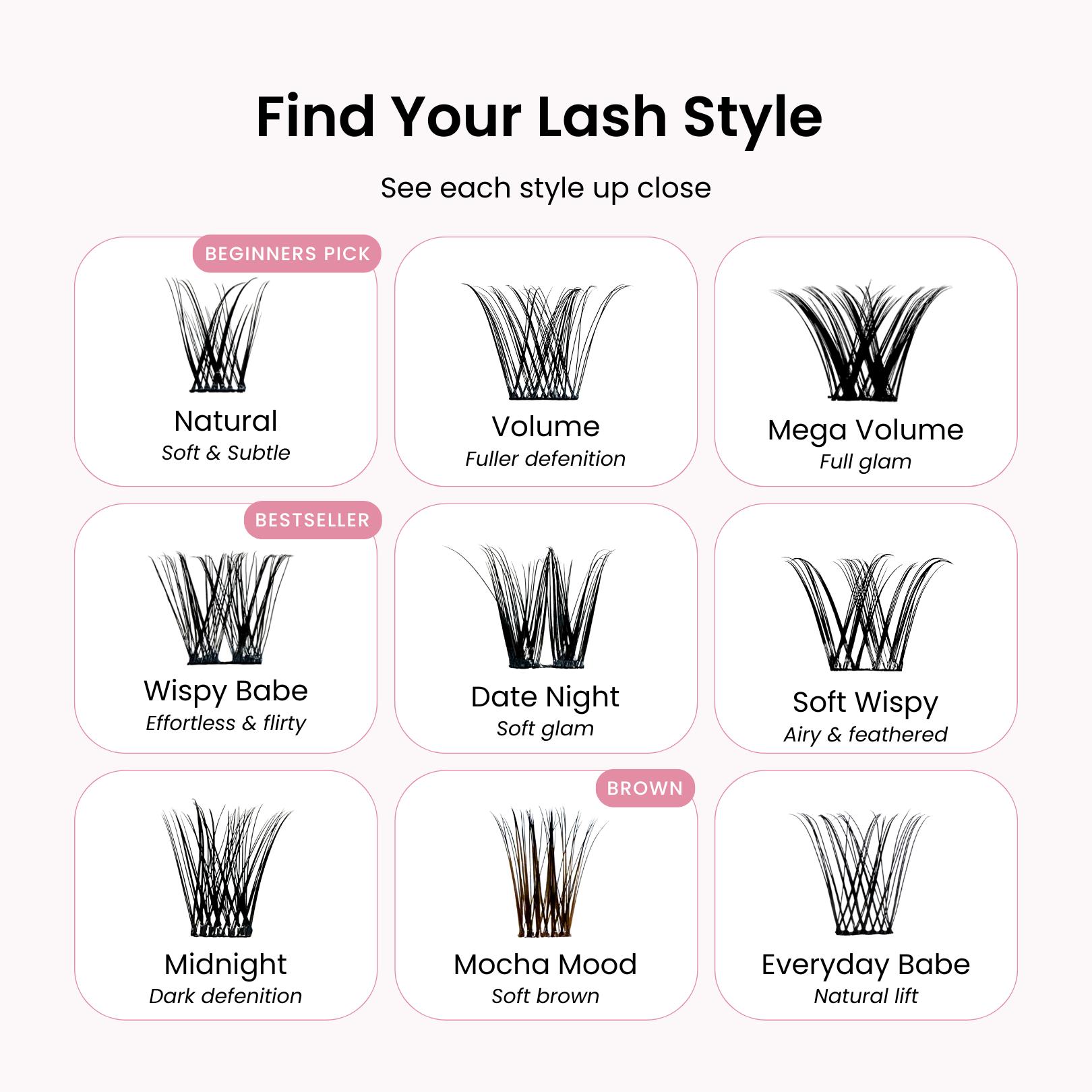 Find your lash style: a visual introduction to choosing a false eyelash look